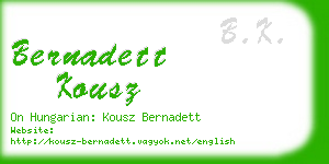 bernadett kousz business card